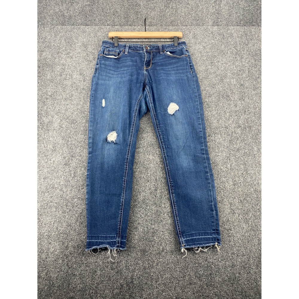 Buffalo David Bitton Jess Rip & Repair Skinny Jeans Womens 8/29 Blue Distressed